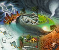 The Perfect Storm poster composed of six connected Cobblestone magazine covers by Jeff Crosby