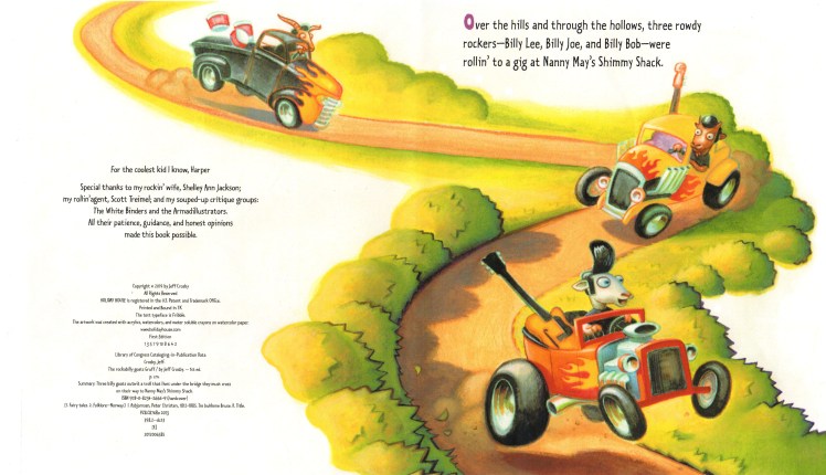 The Rockabilly Goats Gruff written and illustrated by Jeff Crosby, published by Holiday House