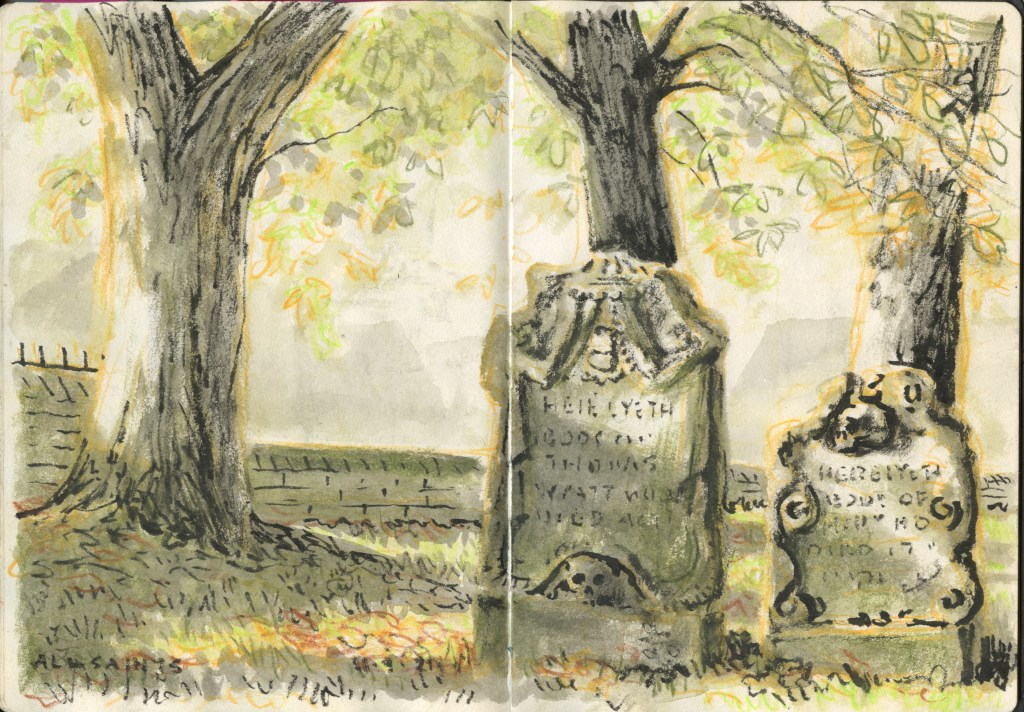 Cottenham, UK, water soluble crayons and ink