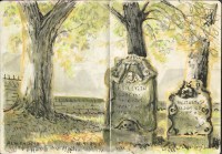 Cottenham, UK, water soluble crayons and ink