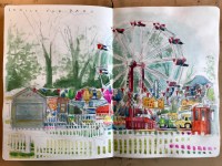 Cottenham, UK, watercolor and pencil