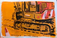 Cottenham, UK, ink and water soluble crayon on acrylic ground