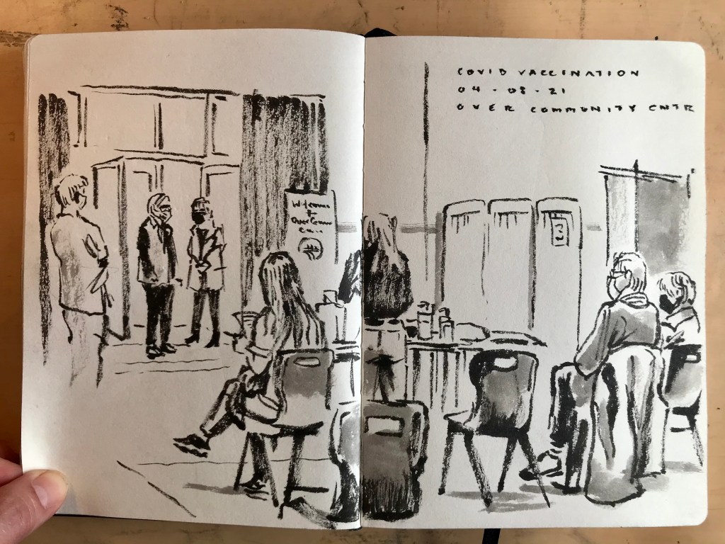 Over, UK, brush pen and ink wash