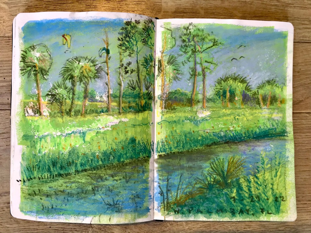 West Palm Bay, FL, water soluble crayons on acrylic ground