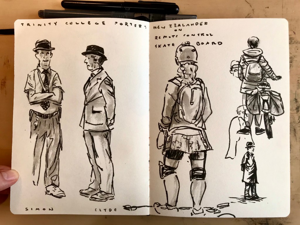 Cambridge, UK, brush pen and ink wash