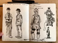 Cambridge, UK, brush pen and ink wash